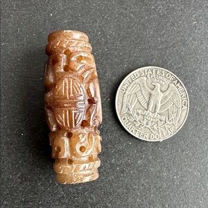 RARE Vintage Chinese Carved Stone Bead